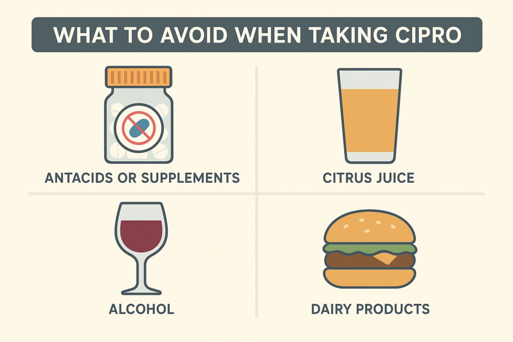 what to avoid when taking cipro