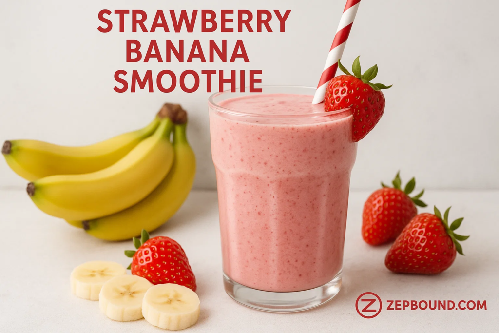 how to make a strawberry banana smoothie at home